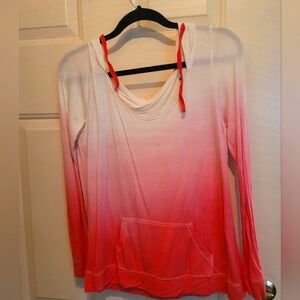 Vibrant Ombre long sleeve with hood top